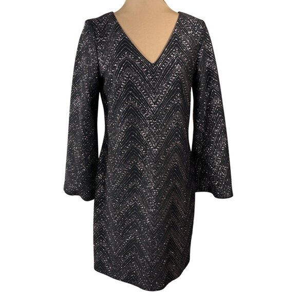 Jessica Howard Womens Shimmer V-Neck Sheath Dress Size 10 Cocktail Party - Picture 1 of 8